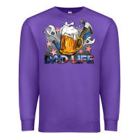 Purple dad life beer and tools Premium Sweatshirt - BarkalooDesign