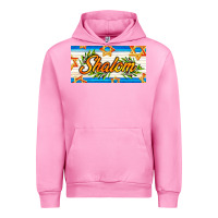 Fuchsia Pink shalom with olive branch Urban Hoodie - AdoDesignShop