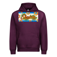 Mauve Wine shalom with olive branch Urban Hoodie - AdoDesignShop