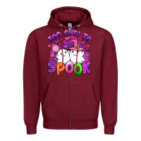 Burgundy too cute spook Zipper Hoodie - Artiststas