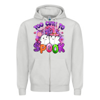 Dove Grey too cute spook Zipper Hoodie - Artiststas