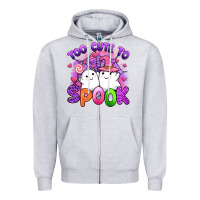 Heather Grey too cute spook Zipper Hoodie - Artiststas