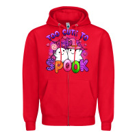 Red too cute spook Zipper Hoodie - Artiststas