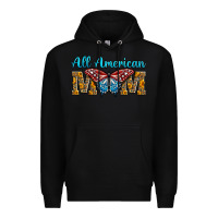 Black All American Mom Butterfly Premium Hoodie - LillyAllenDesigns