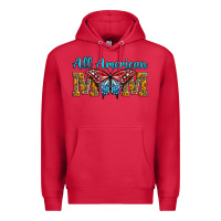 Cardinal All American Mom Butterfly Premium Hoodie - LillyAllenDesigns