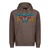 Coffee All American Mom Butterfly Premium Hoodie - LillyAllenDesigns
