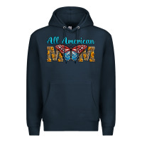 Navy All American Mom Butterfly Premium Hoodie - LillyAllenDesigns