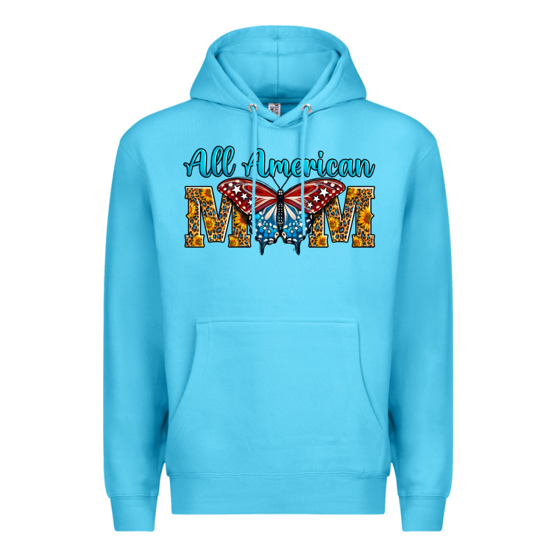 All American Mom Butterfly Premium Hoodie by LillyAllenDesigns | Teevron