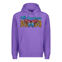 Purple All American Mom Butterfly Premium Hoodie - LillyAllenDesigns