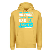 Antique Gold Christian Runner Half Marathon Running Race Jesus Gift Premium Hoodie - trangStudio