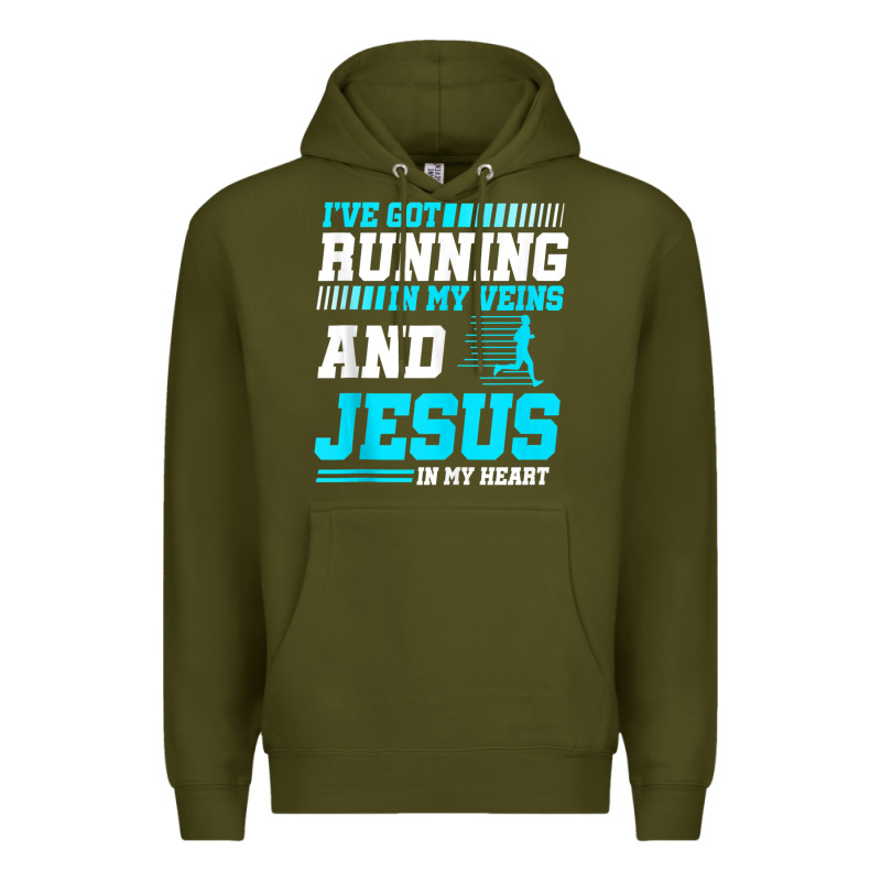 Christian Runner Half Marathon Running Race Jesus Gift Premium Hoodie by trangStudio | Teevron