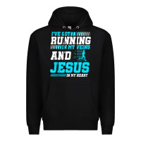 Black Christian Runner Half Marathon Running Race Jesus Gift Premium Hoodie - trangStudio