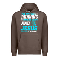 Coffee Christian Runner Half Marathon Running Race Jesus Gift Premium Hoodie - trangStudio