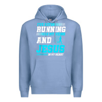 Colony Blue Christian Runner Half Marathon Running Race Jesus Gift Premium Hoodie - trangStudio