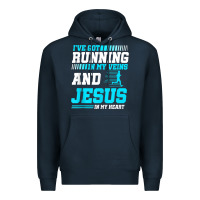 Navy Christian Runner Half Marathon Running Race Jesus Gift Premium Hoodie - trangStudio