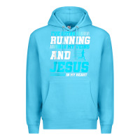 Ocean Blue Christian Runner Half Marathon Running Race Jesus Gift Premium Hoodie - trangStudio