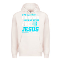 Pale Pink Christian Runner Half Marathon Running Race Jesus Gift Premium Hoodie - trangStudio