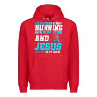 Red Christian Runner Half Marathon Running Race Jesus Gift Premium Hoodie - trangStudio