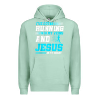 Seafoam Christian Runner Half Marathon Running Race Jesus Gift Premium Hoodie - trangStudio