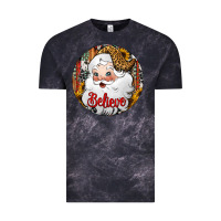 Cloud Black believe Santa Claus Christmas Vintage Tee - Jasminsmagicworld