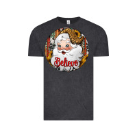 Believe Santa Claus Christmas Vintage Tee | Teevron