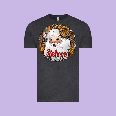 Believe Santa Claus Christmas Vintage Tee Designed By Jasminsmagicworld
