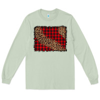 Matcha leopard buffalo plaid background Long Sleeve Tee - CowCowDesign