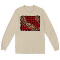 Mushroom leopard buffalo plaid background Long Sleeve Tee - CowCowDesign