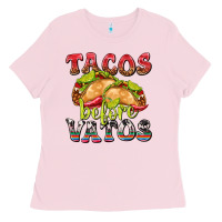 Bubblegum Pink Tacos Before Vatos Ladies Tee - texasbilliewilder