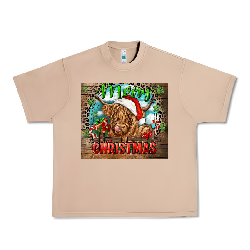 Merry Christmas Heifer Cow Urban Heavy Tee by CowGirlArtShop | Teevron