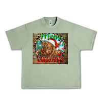 Oil Green merry christmas heifer cow Urban Heavy Tee - CowGirlArtShop