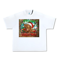 White merry christmas heifer cow Urban Heavy Tee - CowGirlArtShop