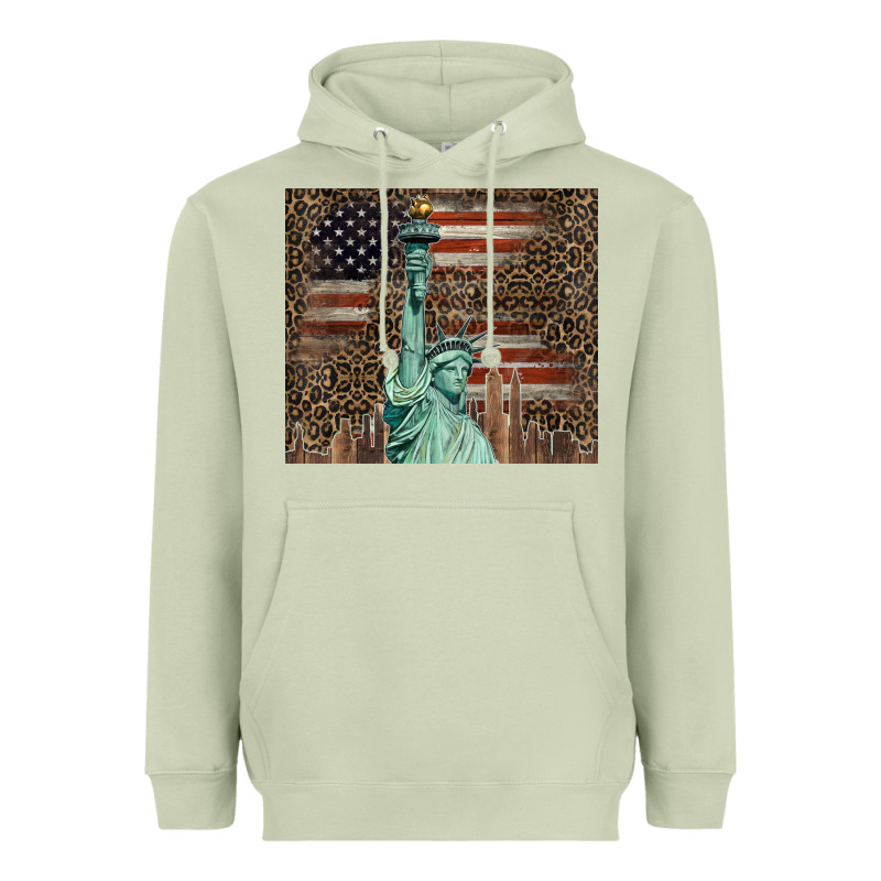 Statue Of Liberty Tumbler Heavyweight Hoodie by BarkalooDesign | Teevron