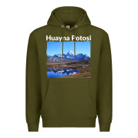 Army Green Bolivia Huayna Potosi Mountain Andes Art Premium Hoodie - trangStudio