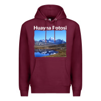 Burgundy Bolivia Huayna Potosi Mountain Andes Art Premium Hoodie - trangStudio