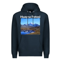 Navy Bolivia Huayna Potosi Mountain Andes Art Premium Hoodie - trangStudio