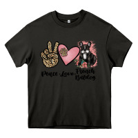 Asphalt peace love french bulldog Heavy Core Tee - JahusDesignShop