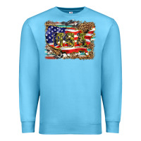 Ocean Blue western america map usa Premium Sweatshirt - BarkalooDesign