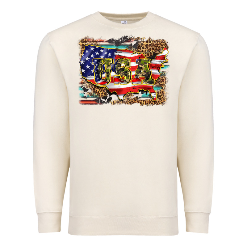 Western America Map Usa Premium Sweatshirt by BarkalooDesign | Teevron