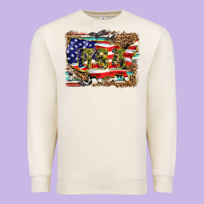 Western America Map Usa Premium Sweatshirt Designed By Barkaloodesign