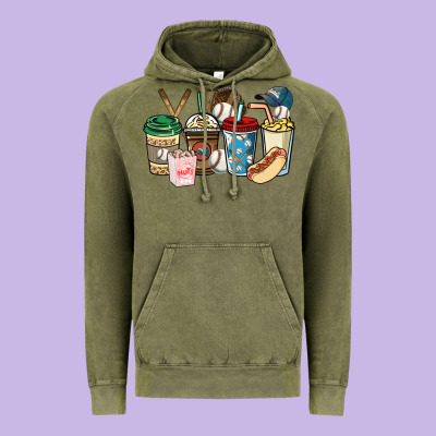 Baseball Coffee Cups Vintage Hoodie Designed By Howdyjamesfarm