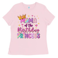 Bubblegum Pink mama of the birthday princess Ladies Tee - NancyCooperArtShop