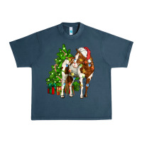 Midnight Navy american paint horse christmas tree Urban Heavy Tee - CowGirlArtShop