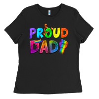 Black Proud Dad Ladies Tee - NancyCooperArtShop