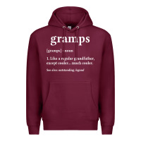 Burgundy Grandpa Gift for Gramps, Fathers Day Birthday Gift Idea Premium Hoodie - trangStudio