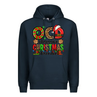 Navy ocd obsessive christmas disorder Premium Hoodie - Jasminsmagicworld
