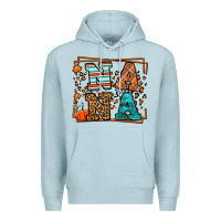 Blue Mist Fall Autumn Leopard Nana Premium Hoodie - LillyAllenDesigns