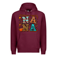 Burgundy Fall Autumn Leopard Nana Premium Hoodie - LillyAllenDesigns