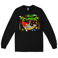 Black Hello Summer Long Sleeve Tee - CowCowDesign