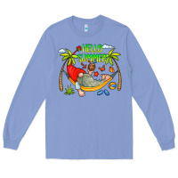 Colony Blue Hello Summer Long Sleeve Tee - CowCowDesign